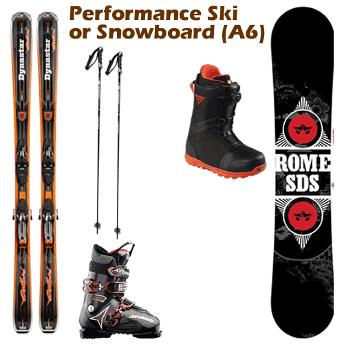 Performance Ski or Snowboard Hire A6