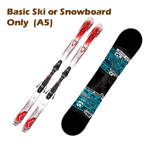 Basic Ski or Snowboard hire only (A5)